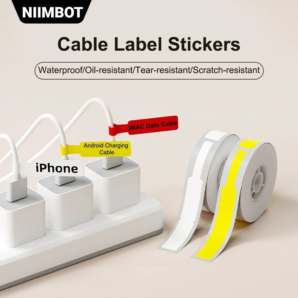 NIIMBO P-shaped multi-color label adhesive for cable printing, suitable for marking network cables in the communication room