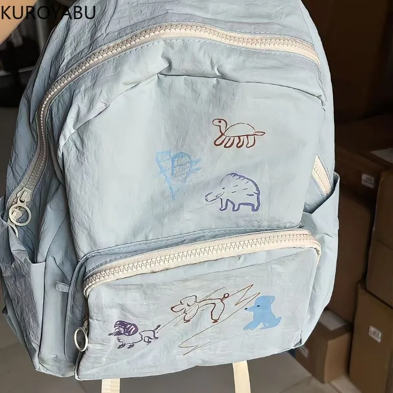 

Graffiti Cartoon Print Book Bag Chic Women Cute School Bag Girl Casual Backpacks Lady Travel College Trendy 2025 Mochilas Mujer