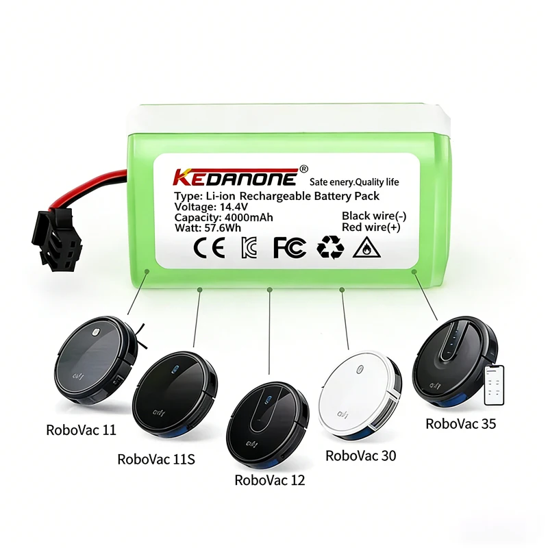 

6800mah 14.4V Battery For eufy RoboVac 15C 15T 25C 30 30C 35C MAX G10 G15 G20 G30 Hybrid Edge Robot Vacuum Cleaner Accessories