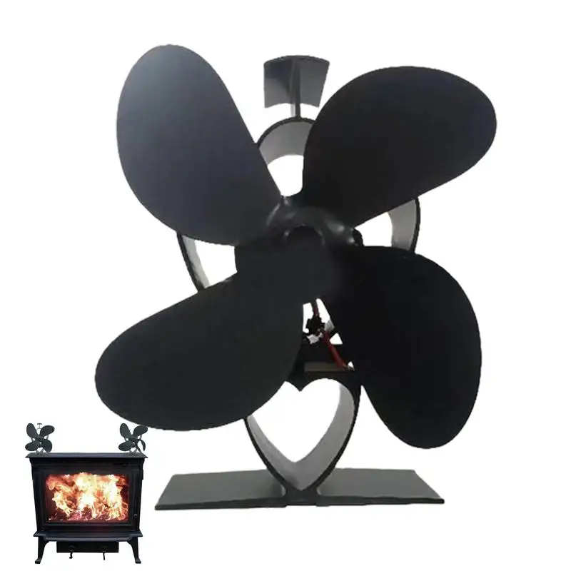 Fireplace Fan Heat Powered Fireplace Blower Non Electric Thermal Burning Stove Fan Warm Air Circulating Blower Quiet Thermal Fan