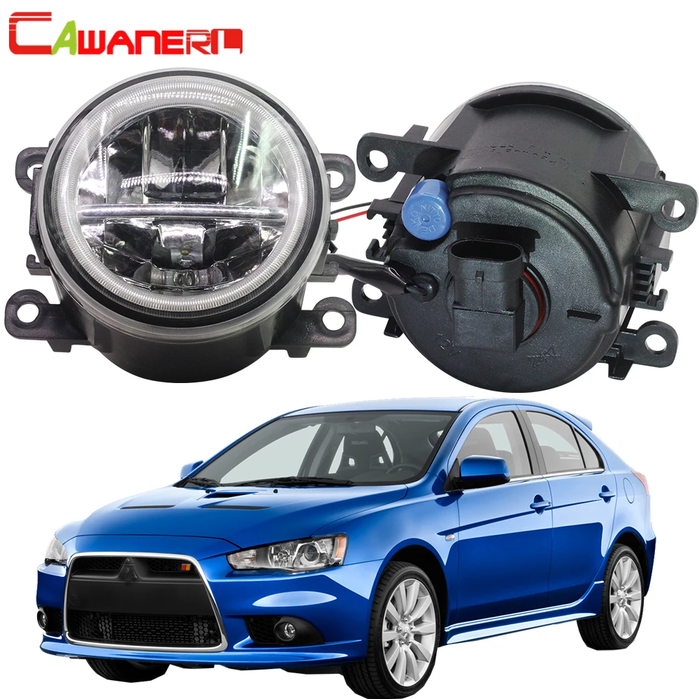 

2 X Car Front LED Fog Light + Angel Eye DRL Daytime Running Lamp 4000LM H11 Assembly For Mitsubishi Lancer Sportback 2009-2018