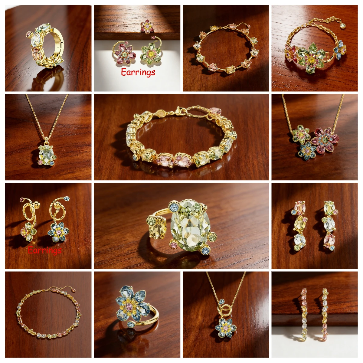 

Самые продаваемые цветочные украшения с разноцветными драгоценными камнями, элегантные колье и серьги, модные женские украшения 2026 года