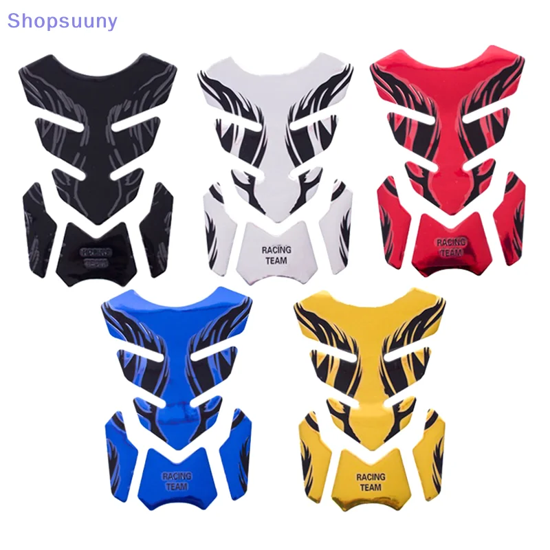 [SU]Motorcycle Tankpad Sticker Fishbone 3D Tank Pad Stickers Oil Gas Protector Cover Decoration Flame Motorcycle Accessories[SU]