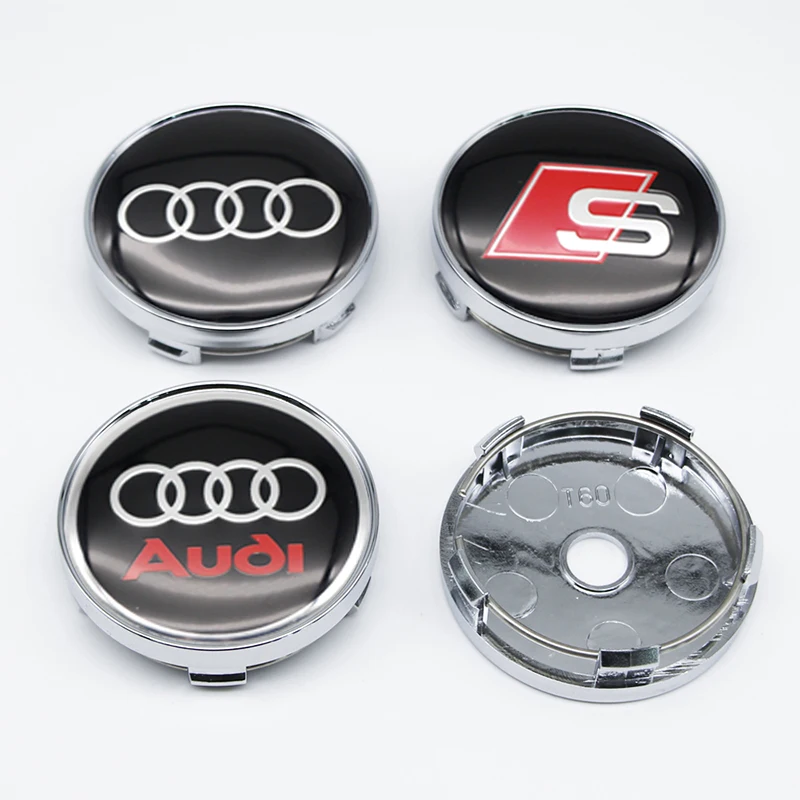 4Pcs 60mm Modified Wheel Hub Cover Tire Center Logo For Audi Sline A1 A2 A3 8V 8P 8L A4 B5 B6 B7 B8 A5 A6 C5 C6 C7 A7 A8 Q2 Q3