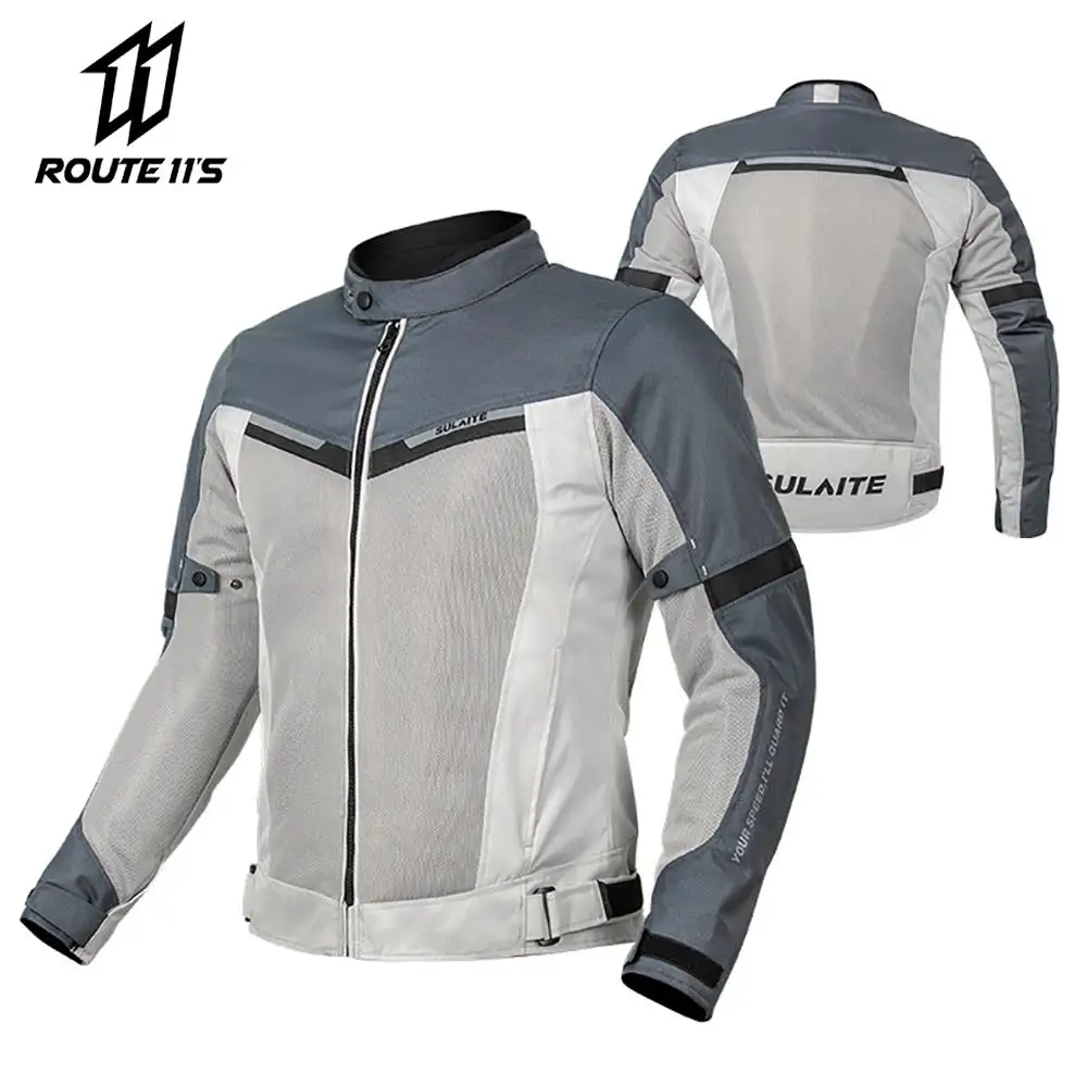 SULAITE Summer Motorcycle Jacket Breathable Motorcycle Riding Protective Clothing Internal CE Protective Gear