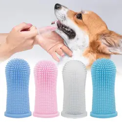 Dog Super Soft Pet Finger Toothbrush Teeth Cleaning Bad Breath Care Nontoxic Silicone Tooth Brush Tool Dog Cat Cleaning Supplies