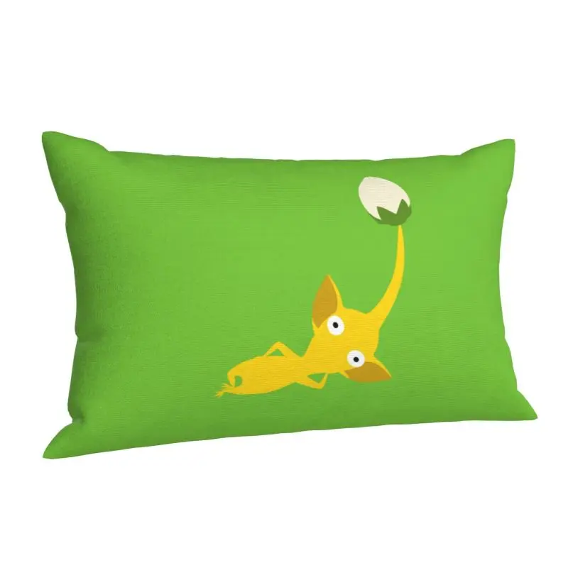 Custom Yellow Pikmins Video Game Cushion Cover 60cmx40cm Velvet Luxury Pillow Cases Rectangle