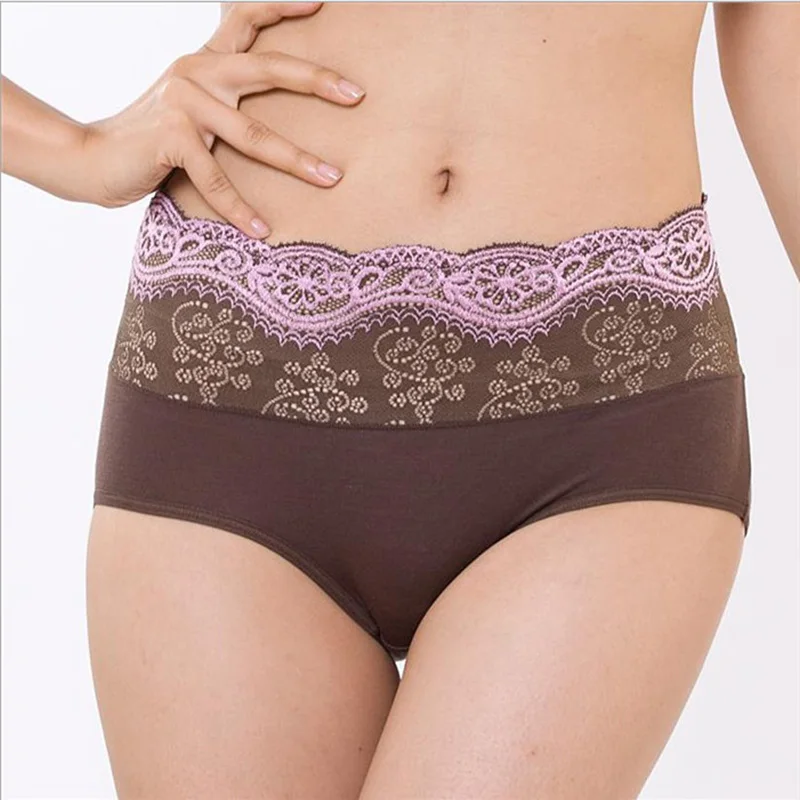 

Women Lace Embroidery Flowers Panties High Waist Butt Lifter Briefs Health Lingerie Tummy Slim Underwear