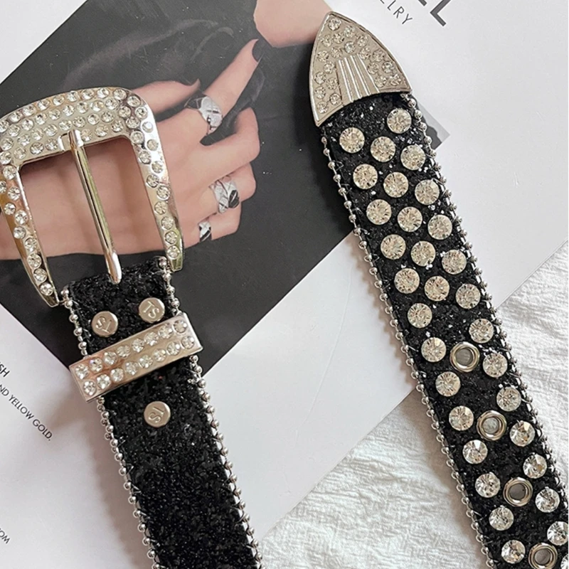 Fashionable Women Belt withDazzling Diamonds Crystal Studded for Parties Eventsand Everyday Wear Trendy Waist Belt