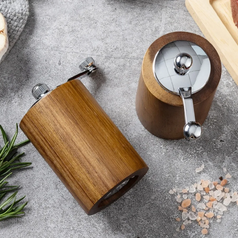 Hand Cranked Pepper Grinder Solid Wood Manual Sichuan Black Pepper Sea Salt Grinding Bottle Fine Household Kitchen Grind