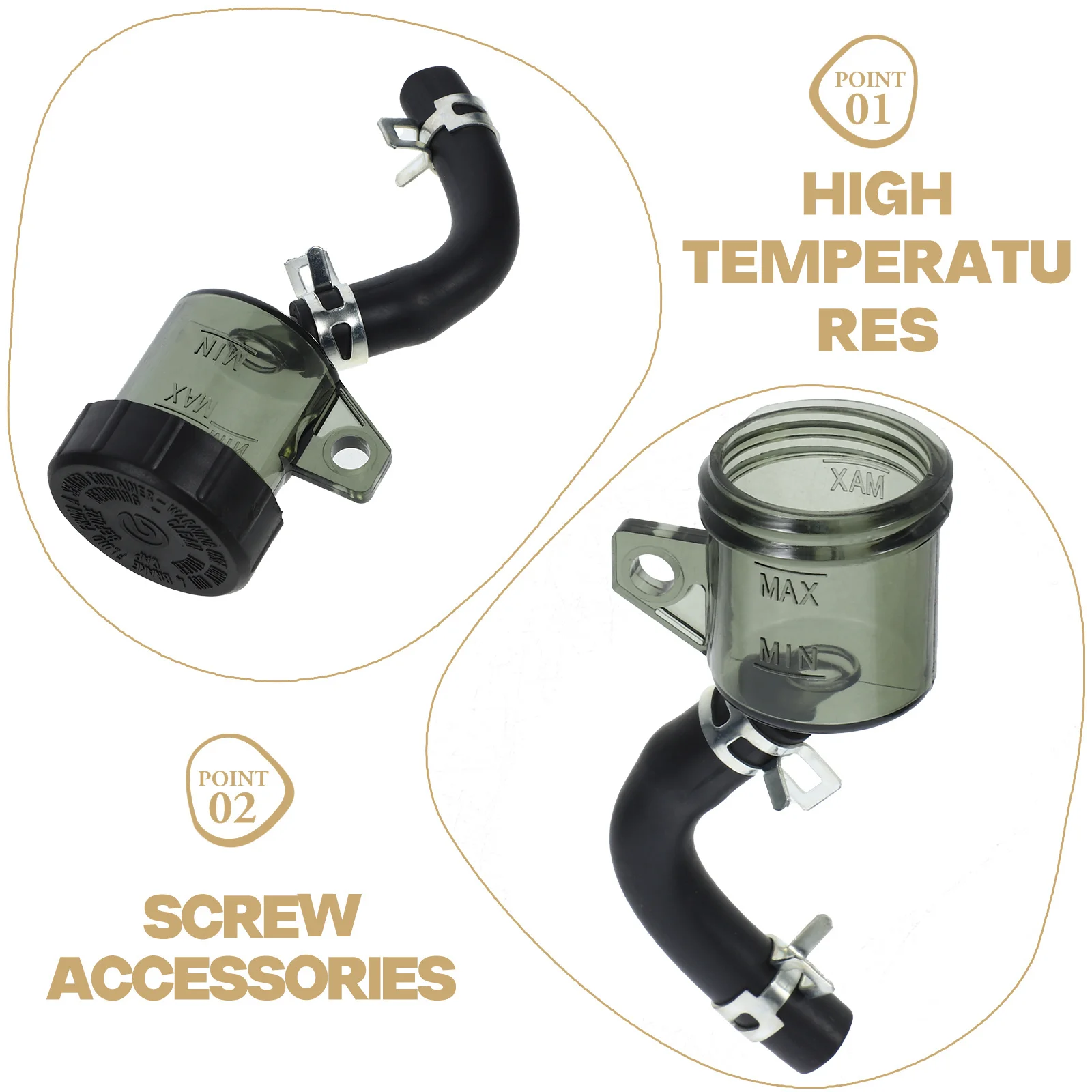 Depósito de líquido de frenos delantero Diseño de plástico duradero para motocicleta Fácil de instalar y mantener Depósito de frenos de motocicleta