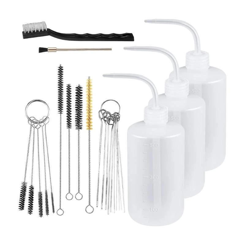 

97QC 24pieces Sprayer Cleaning Set предлагает 4 бутылки и 21 щетки, удобные для эффективного раствора для очистки краски