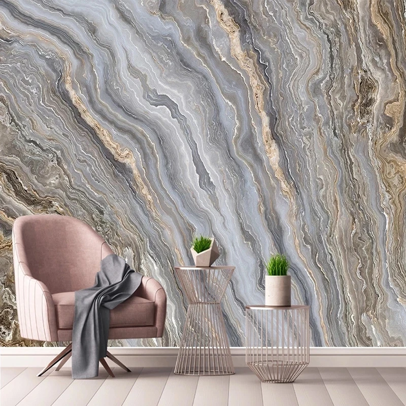Custom 3D Mural Abstract Landscape Stone Pattern Golden Marble Wallpaper Study Living room TV background wall bedroom restaurant