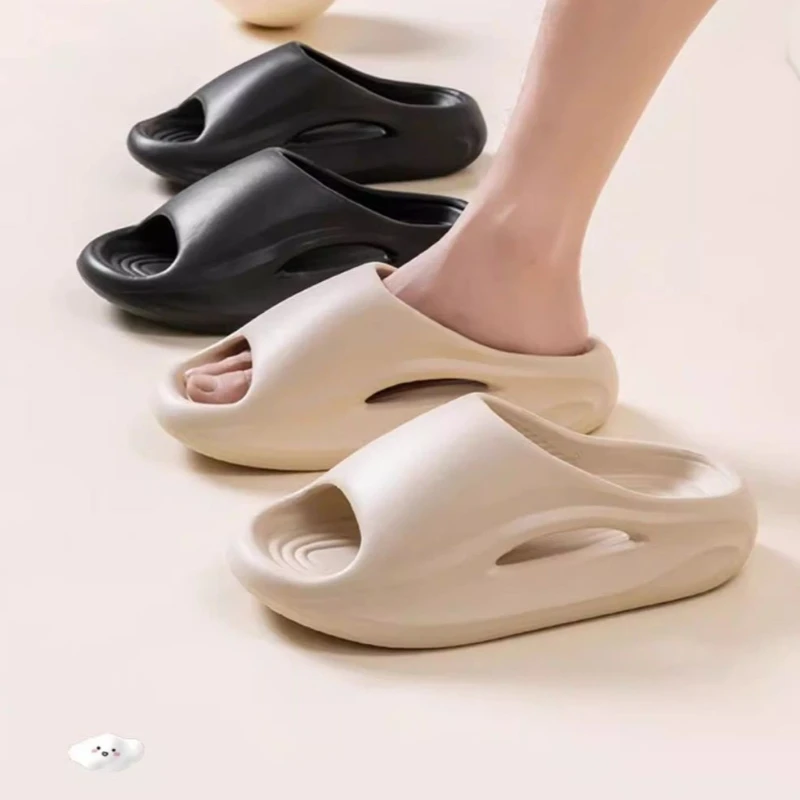 Couple Summer Slippers Indoor Home Bathroom Anti-Slip Thick Sole Quiet Deodorant Support Bath Shoes for Men And Women image 6