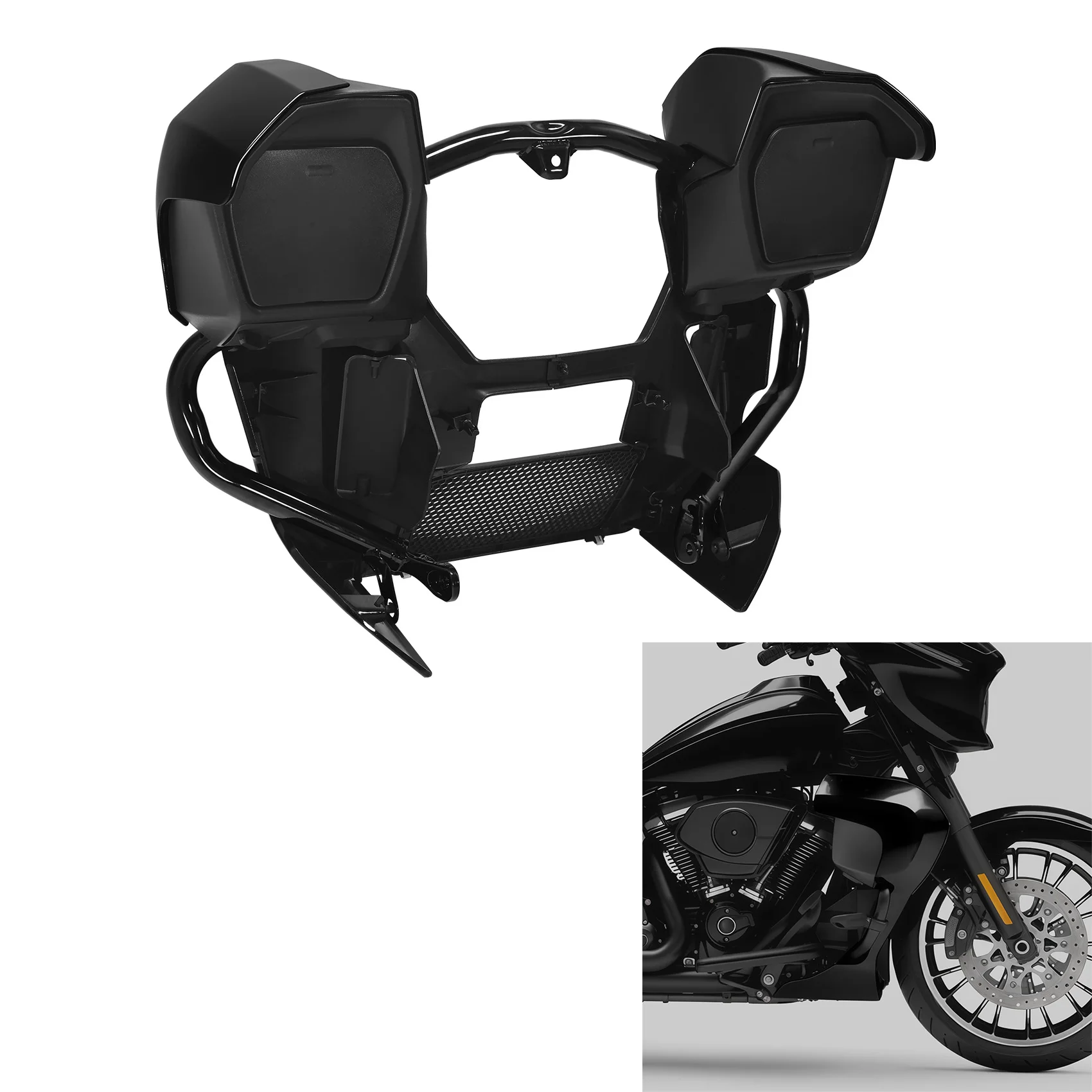 

Lower Leg Fairing & Engine Guard Bar Fit For Harley CVO Street Glide 2023-2026 FLHXU 2025 FLHXLSE FLHLT 2026 Vivid Black