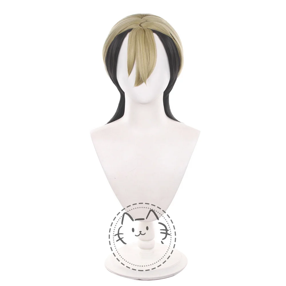 Anime GACHI AKUTA Zanka Nijiku Cosplay Wig Heat Resistant Synthetic Wig Men Earrings Bracelet Halloween Party Carnival Props