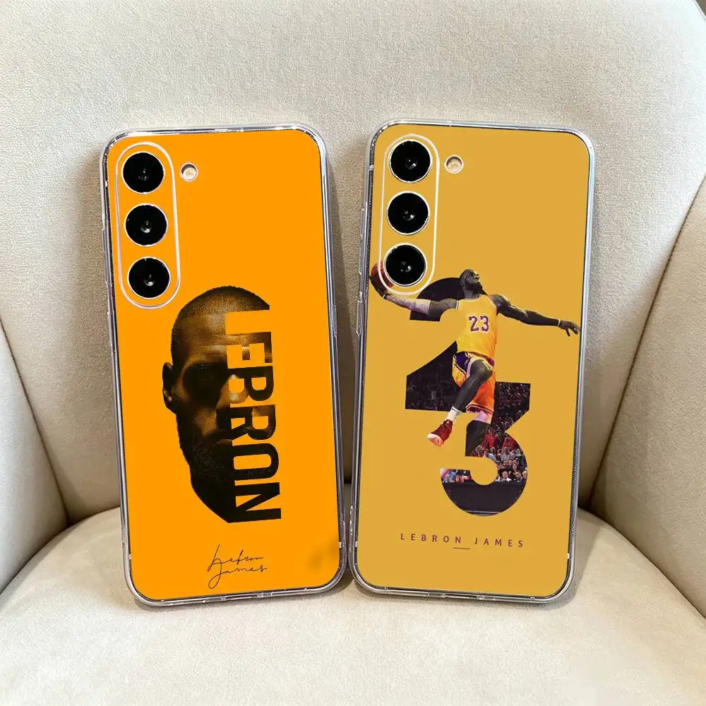 Basketball 23 Lebron J-James Clear Phone Case for Samsung Galaxy A71, A70, A40,A52, A51, A30