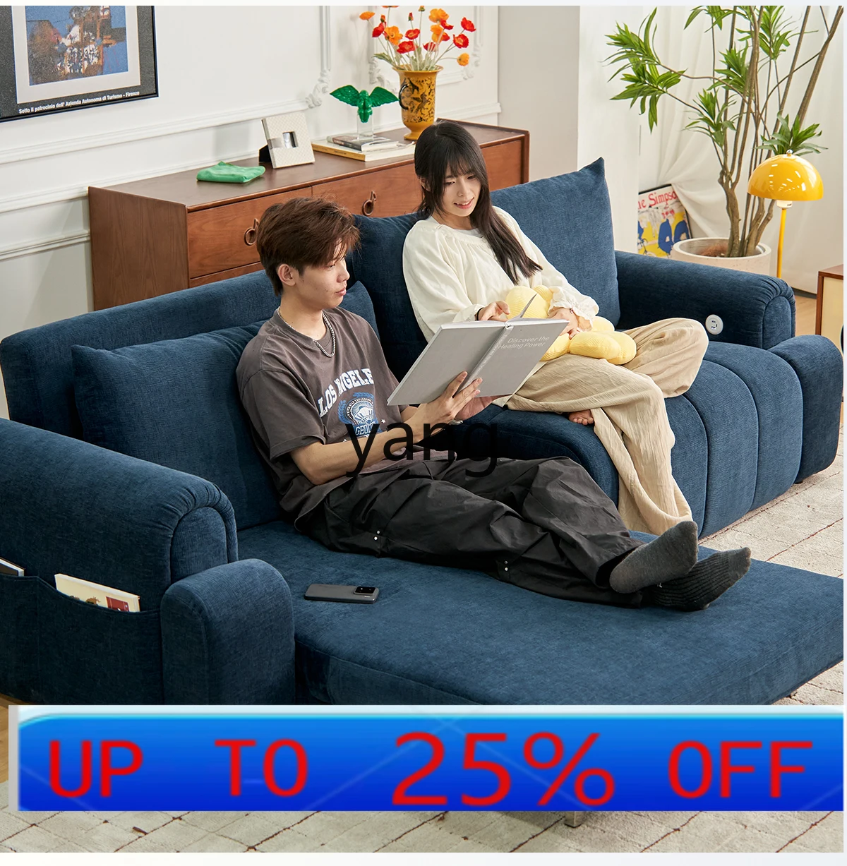 

LMM folding dual-purpose fabric sofa small apartment living room household double