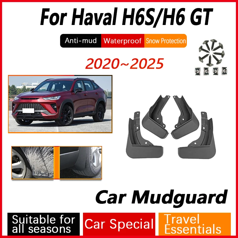 

Car Wheel Fenders Fit For Haval H6S H6 GT 2021 2022 2023 2024 2025 Anti-splash Mudguards Splash Guards Mudflaps Auto Accessories