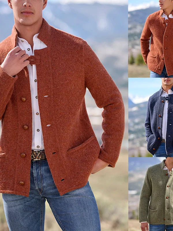 

Faionable Casual Mid-Length Men's Overcoat Slim Fit Windbreaker Coat for Autumn Winter Sli Urban Sle Double-Breasted