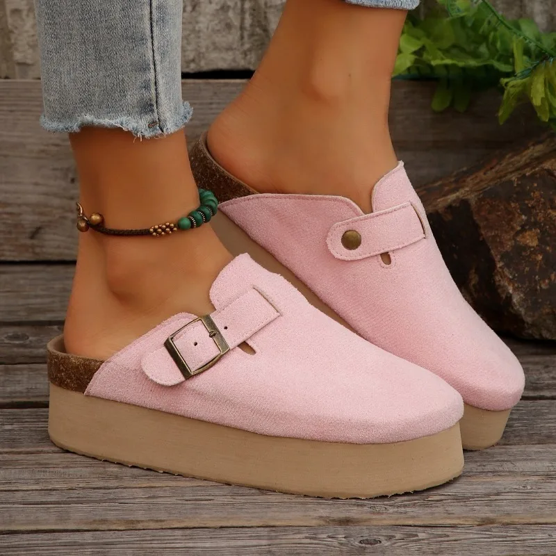 Sandalias de gamuza con zona blanda para mujer, nuevas sandalias