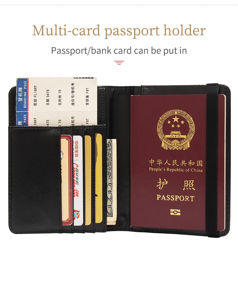 Rfid Personalized Passport Cover USA  with Names Elastic Band  Passport Holder Personal Name Multi-Card Passport Case