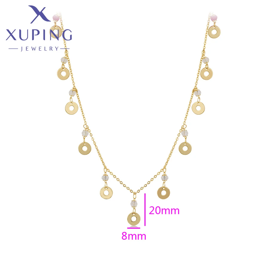 Xuping Jewelry New Trendy Round Charms Pendant Necklaces with Stone Pendant Necklace for Women Party Gift X000878464