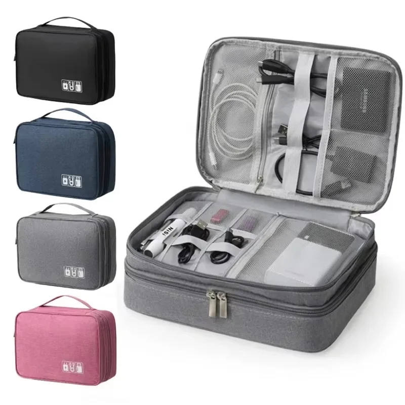 Portable USB Data Line Charger Multi-functional Storage Bag Travel Waterproof Organizer Bag Cable Digital Electronic Storage Bag