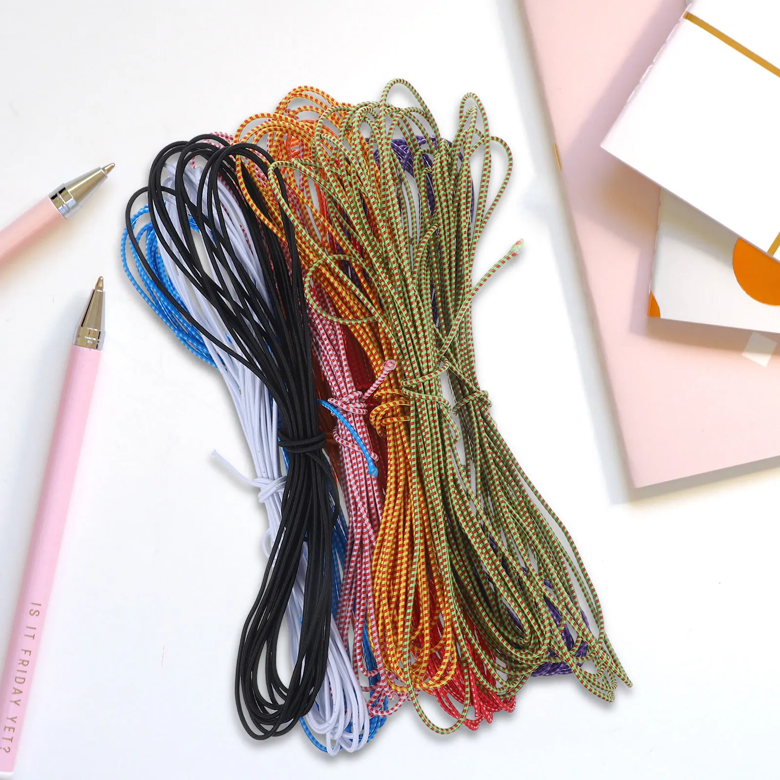 

Notebook Elastic Band Nylon Metal Spring Strap for Travel Journals Scrapbooks Fixing Wrap Band Accessory