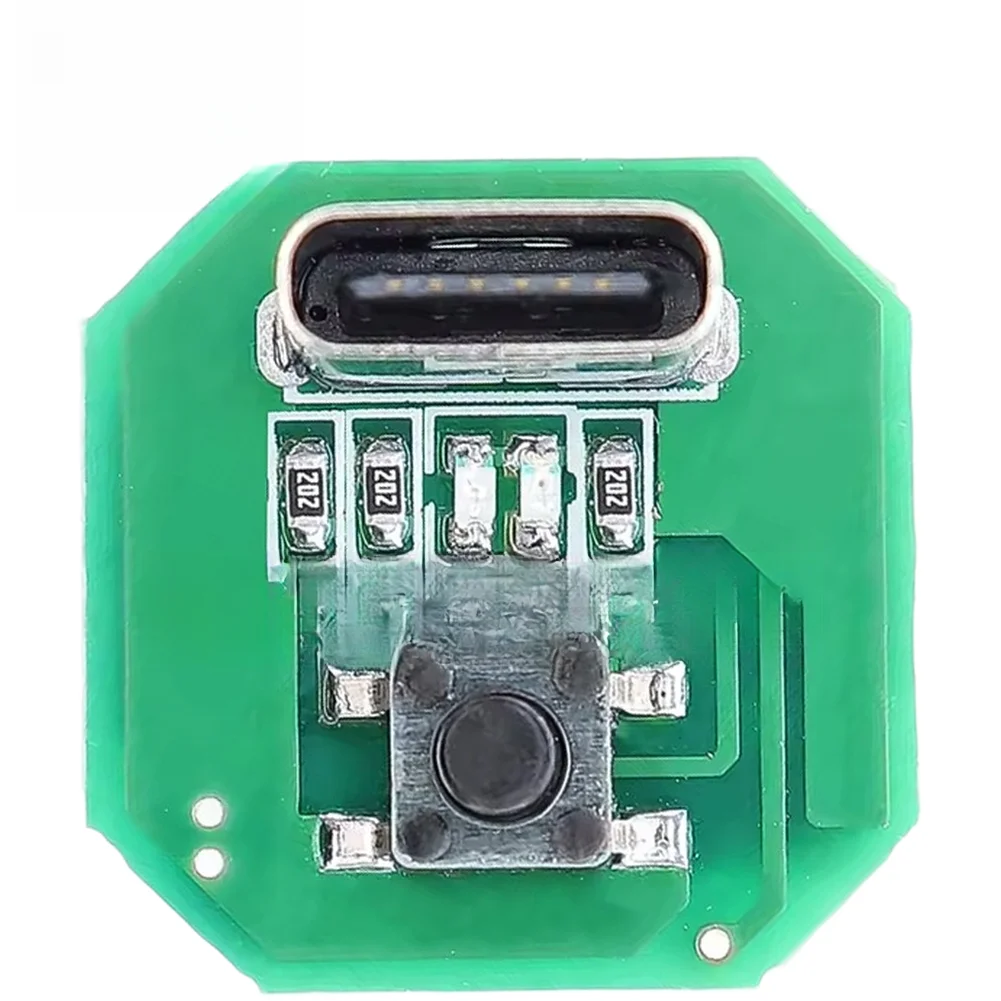 Compact USB-C Flashlight Driver for 10W LEDs Supports 3.7V 4.2V Input Voltage Green PCB 1.75x1.75x0.9cm Dimensions