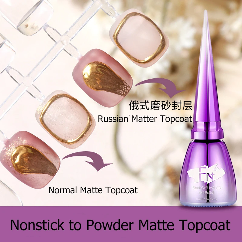 15Ml Anti Lengket untuk Bubuk Gaya Rusia Matte Topcoat UV LED Nail Art Gel Memperkuat Manikur Polish Mudah Dibersihkan