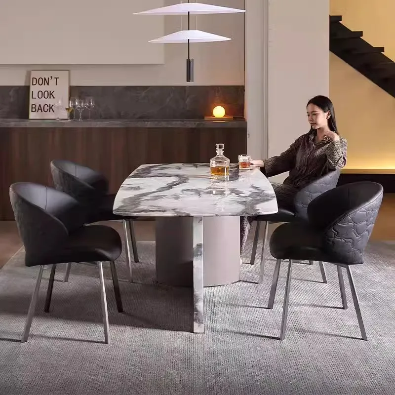 

Minimalist Metal Dining Chair Arm Rest Black Kitchen Design Dining Chair Luxury Comfortable Sillas De Comedor Furniture Home