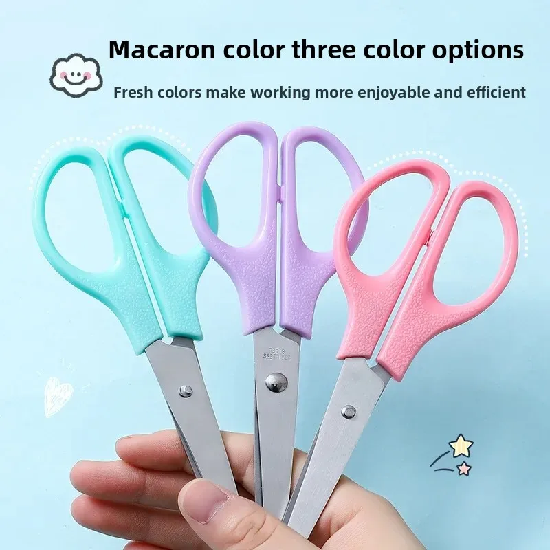 Color Office Stationery Scissors Student 170mm Hand Scissors Wholesale Art Safety Round Head Scissors Cutting Tools