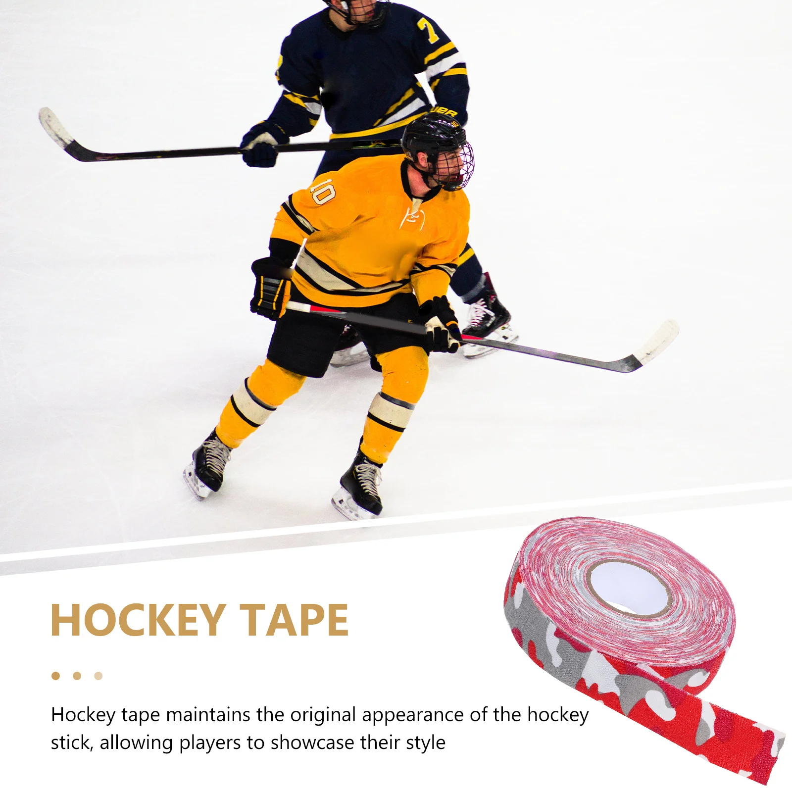 2 Rolls Supple Hockey Tape Portable Tear-Resistant Racket Wrap for Sports Anti-Slip Hand Grip Hockey Accessories