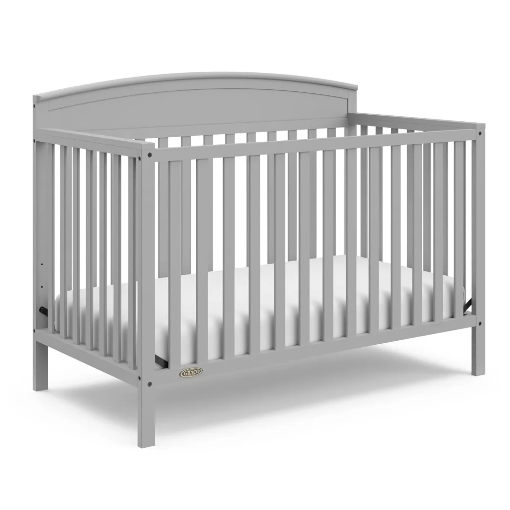 

5-in-1 Convertible Crib (Pebble Gray) – Gold Certified, Converts from Baby Crib to Toddler Bed, Daybed and Full