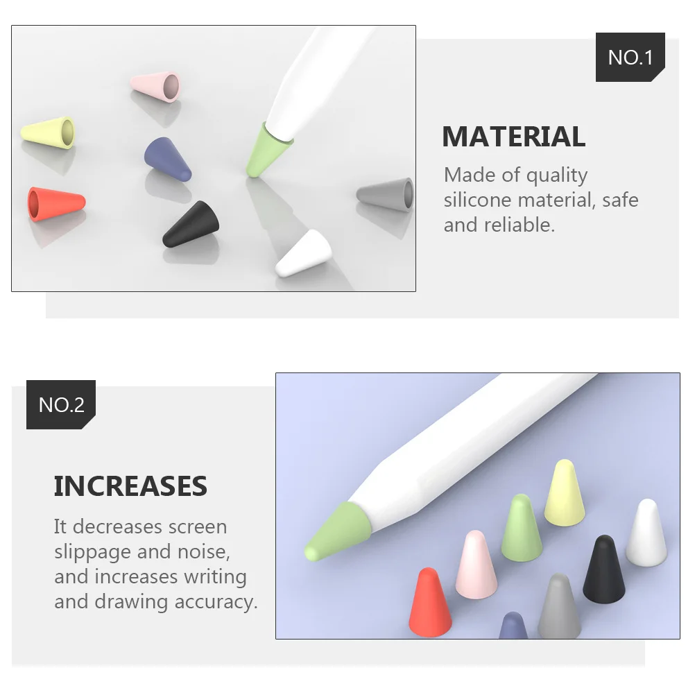 16Pcs Silicone Protective Covers for Stylus Pen Pencil Tip Protector Compatible with Apple Pencil Mixed Colors Anti-Slip Noise