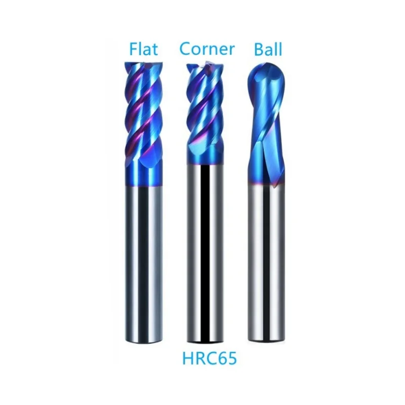 

HRC65 R0.5 R1*D4 6 8 10 12mm solide Carbide 4 Flutes Corner Radius End mill CNC Spiral Router bits Milling Tools