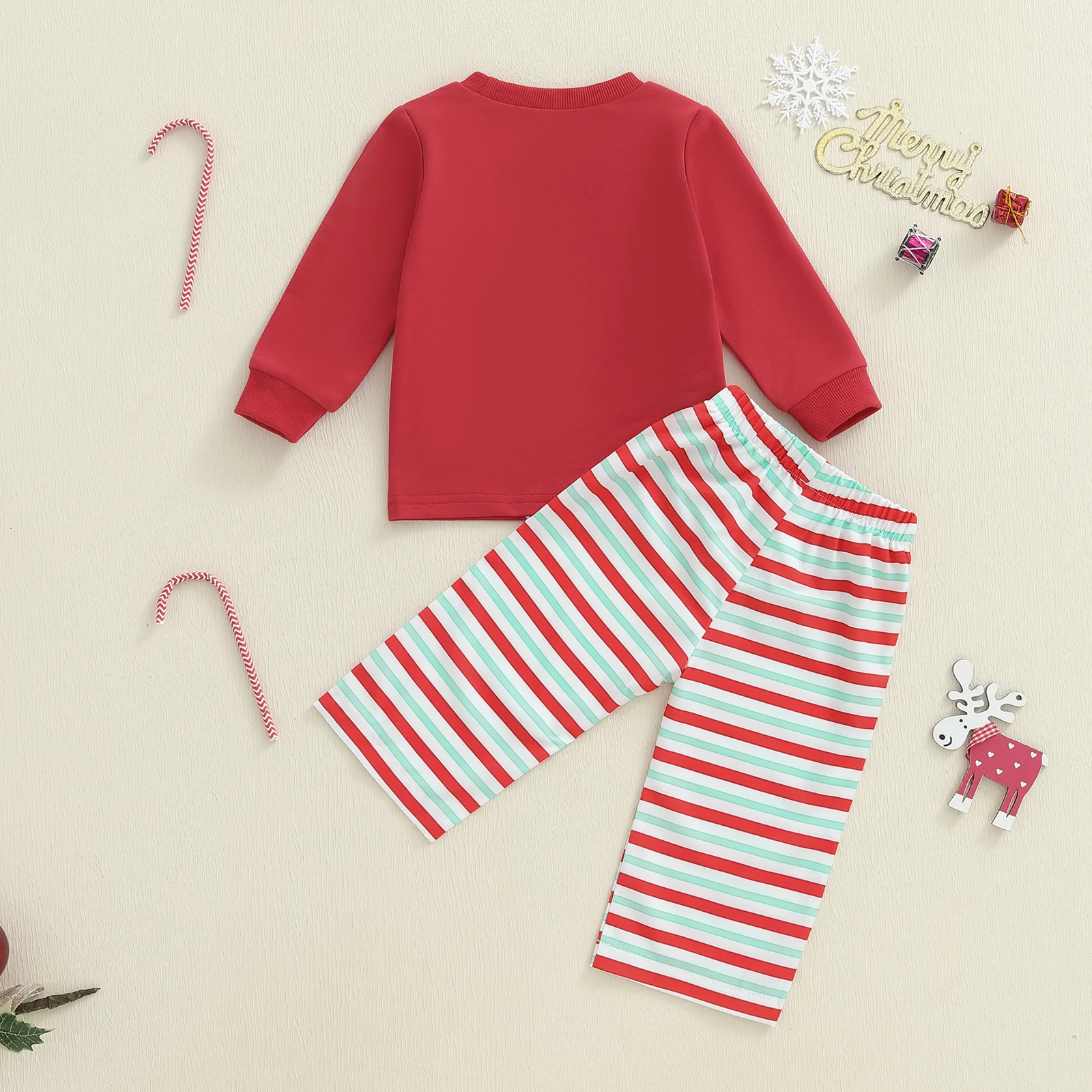 طفل رضيع ملابس عيد الميلاد طويلة الأكمام الزنجبيل رجل التطريز قمم + السراويل قطعتين مجموعة ملابس طفل صغير #2