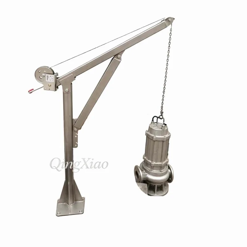 360 Degree Rotating Hand Winch Hoist With Stainless Steel Mounting Bracket For Submersible Pump Lifting And Mixer Agitator