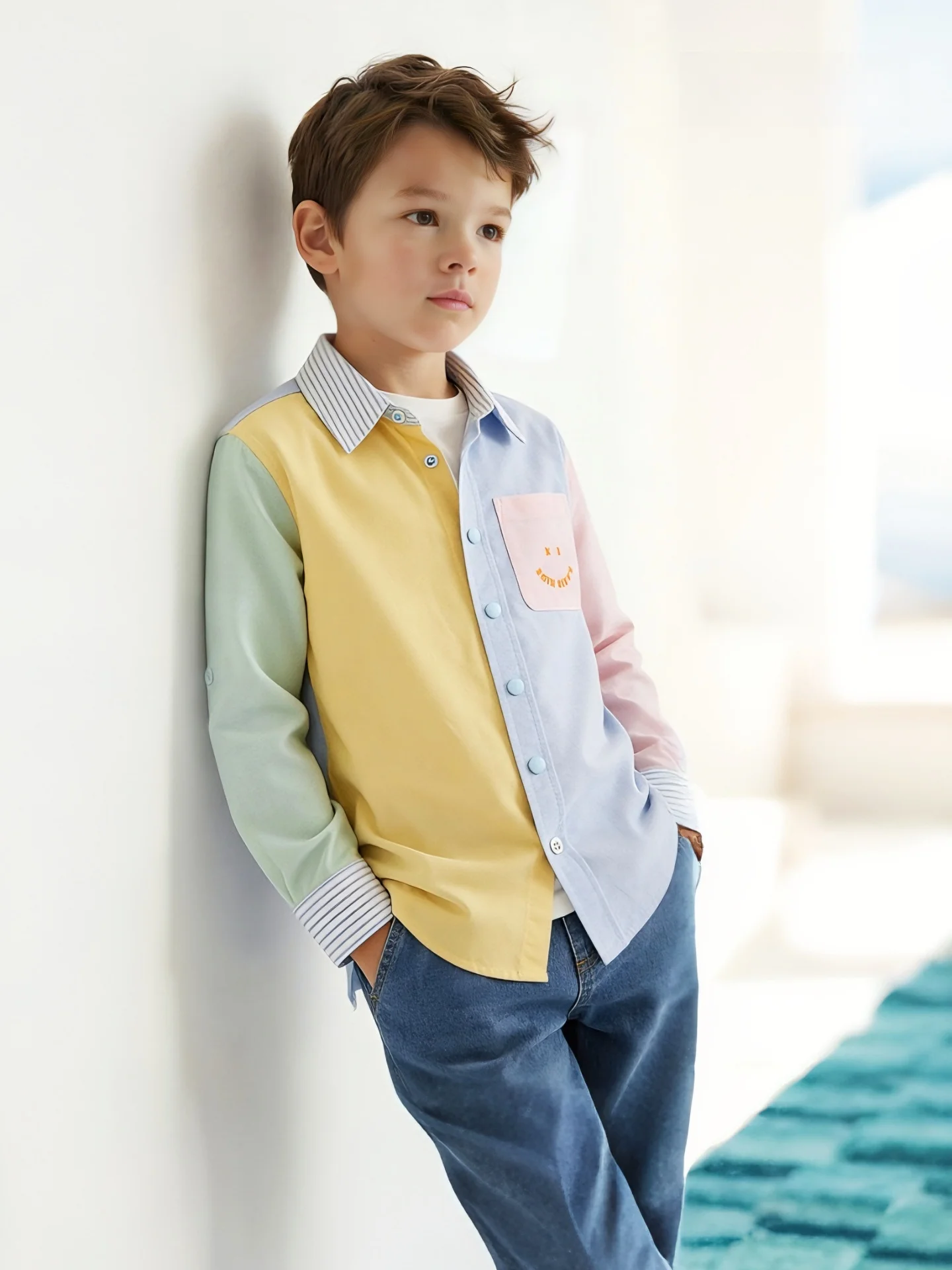 kakis-kids-long-sleeve-striped-loose-shirt-spring-autumn-unisex-cotton-100-american-style-embroidered-pattern-versatile-top