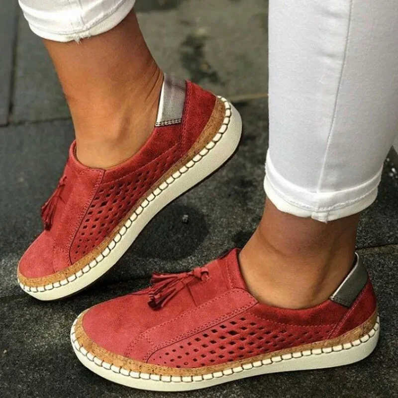 

Tassel Detail Low Cut Single Sport oes for Women Summer Breathable Lightweight Casual round Toe Elastic Closure Faionable
