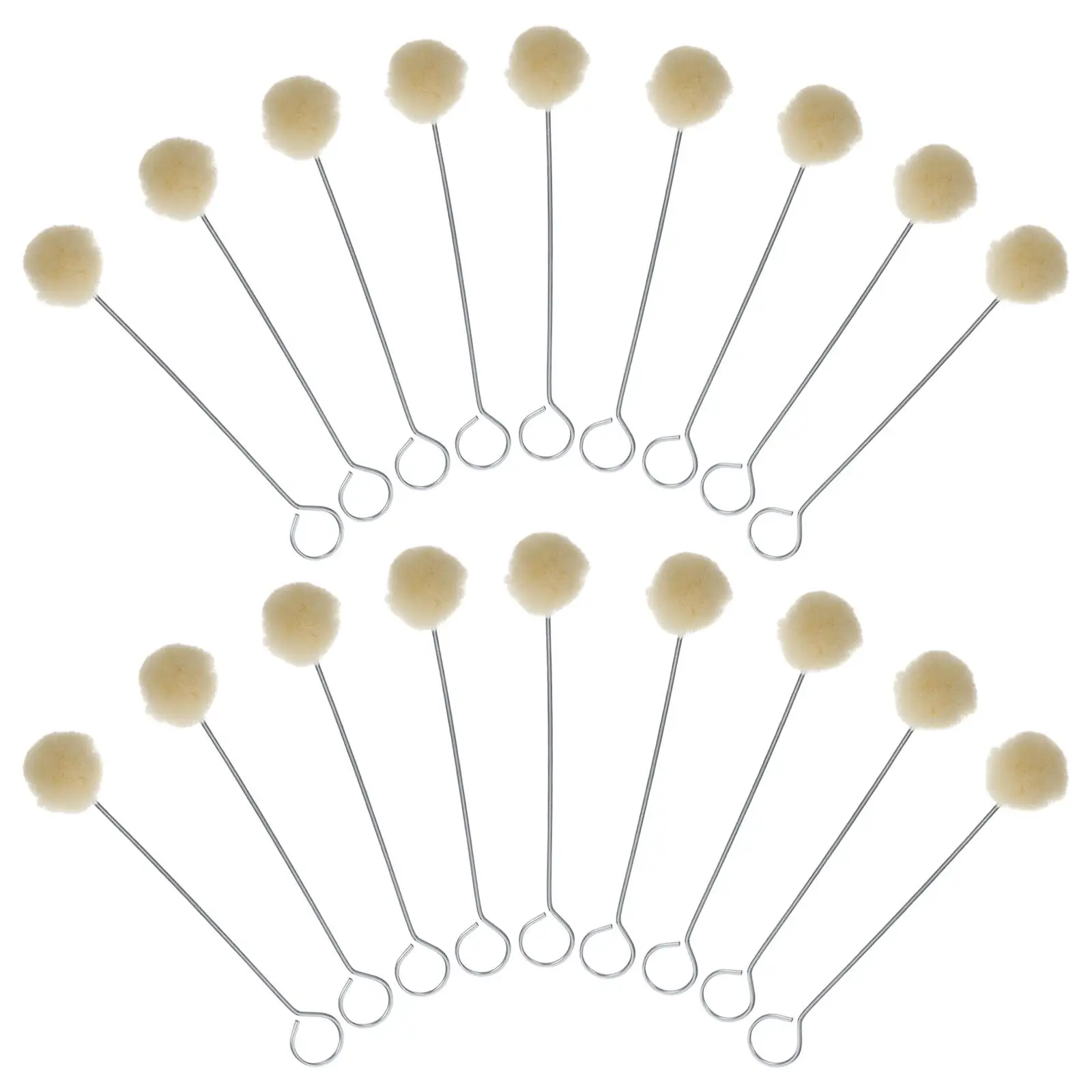 

25 Pcs Wool Ball Brush Shoe Dye Ink Beige Fabric Tool Daubers Wool Daubers Craft Supplies Sewing Accessories