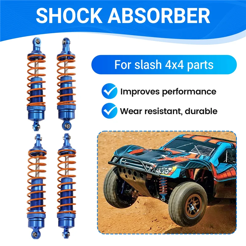 Excellent-4Pcs Metall Vorne Und Hinten Stoßdämpfer Für Traxxas Slash Rustler Stampede Hoss 4X4 VXL 1/10 RC Auto Upgrade Teile