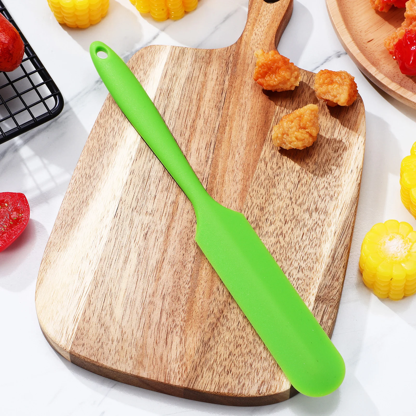 

Green Long Strip Double Sided Silicone Scraper 24 5x3cm Jar Spatula Blender Sourdough Cake Cream Kitchen Utensils