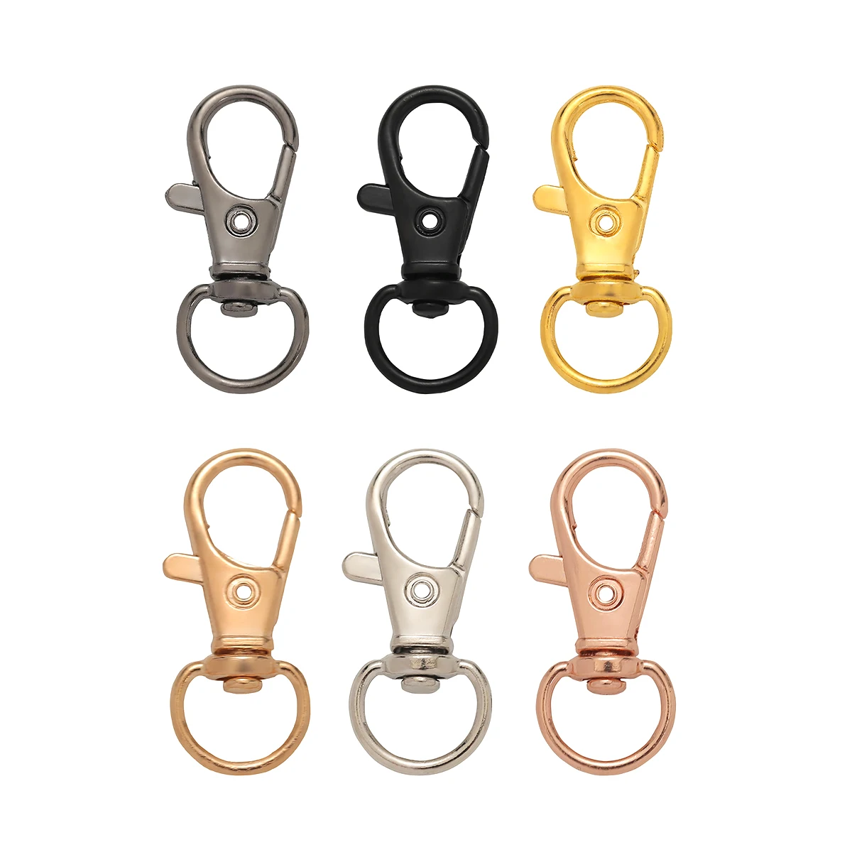 10/20Pcs Swivel Lobster Clasp Hooks Keychain Split Key Ring Connector for Bag Belt Dog Chains DIY Jewelry Making Findings