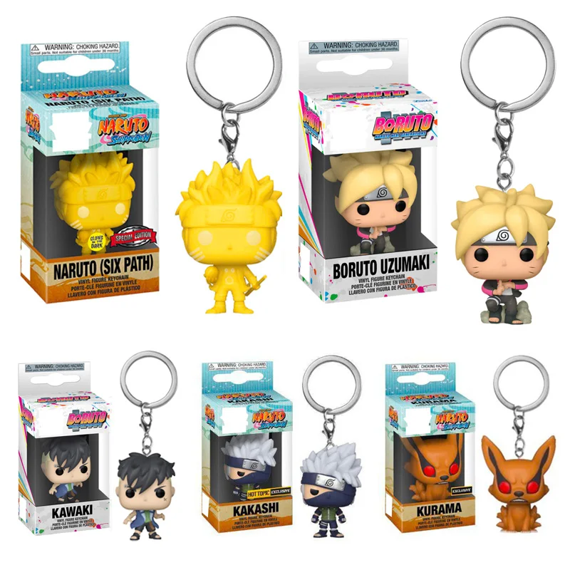 Llaveros de Naruto, figuras Kawaii de Boruto, Uzumaki, Kakashi, Sasuke, Kurama, decoración de mochila de coche, juguetes colgantes, regalos para