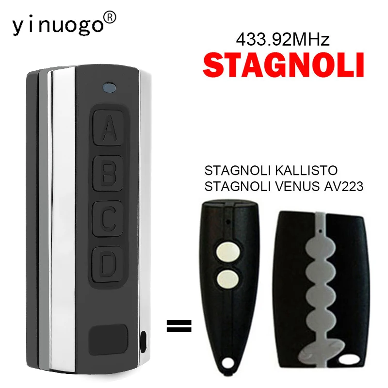 

STAGNOLI Remote Control Clone For KALLISTO VENUS AV223 Garage Door Remote Control Clone 433MHz Garage Door Handheld transmitter