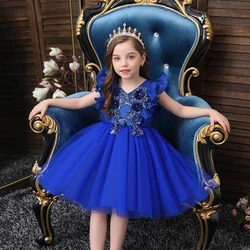 Sleeveless Children's Princess Dress Girl's Sequin Flower Show Dress Flower Girl Puffy Dress  for girls aged 2 to 10 Year ​