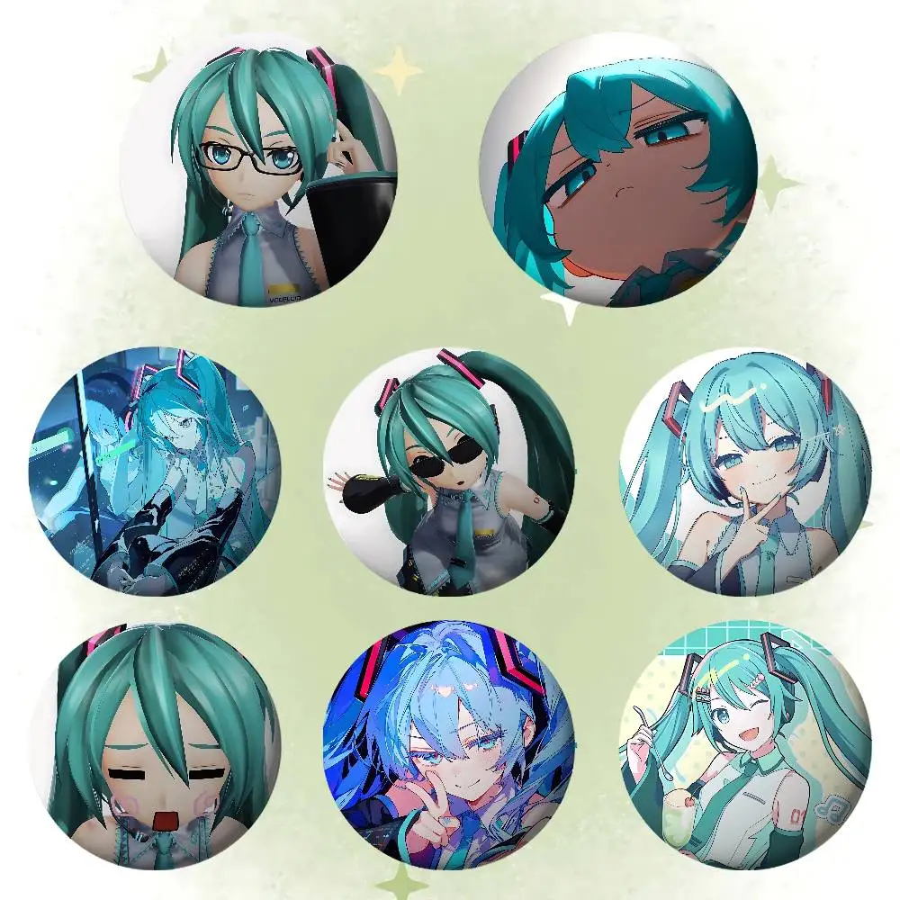 Cute M-Mikus Hats-sune Badges Tinplate Soft Button Pin Brooch Metal Badge Custom Jewelry Accessories Hat Bag Lapel