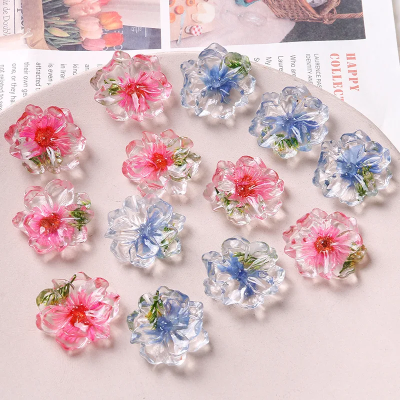 

New arrived 30pcs/lot 25mm color dried flowers core cartoon camellia cabochon beads diy jewerly earring/garment accessory